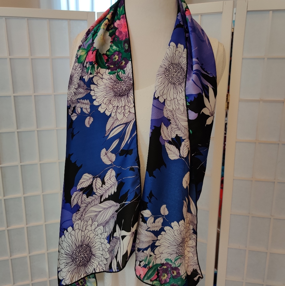 SILK Floral print ByVinnik scarf, NEW